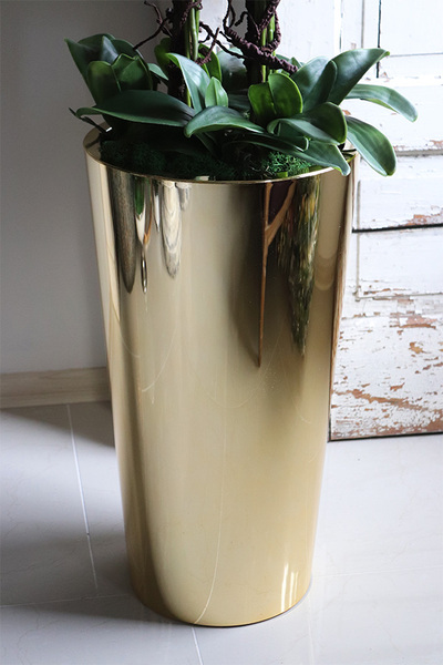 Golderia Fuksja, elegancki storczyk podłogowy w złotej donicy, wys.130cm