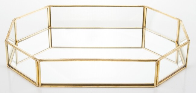 Restamo E, ośmiokątna złota taca, wym.4x25x18cm