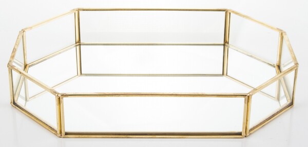 Restamo E, ośmiokątna złota taca, wym.4x25x18cm
