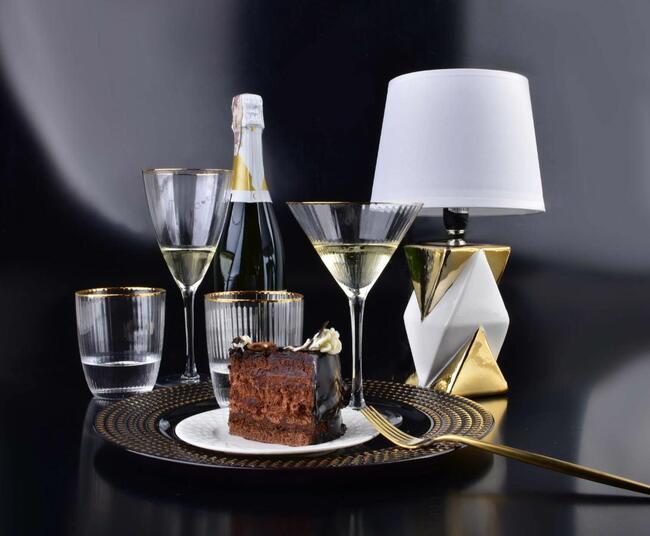 Madeleine Gold, szklanka ryflowana, kpl.2szt, poj.450ml