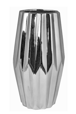 Silversa, nowoczesny wazon, srebrny, B, wys.21cm