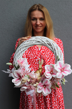 Magnolia Style, wielkanocny wianek z zajączkiem, rozp.45cm