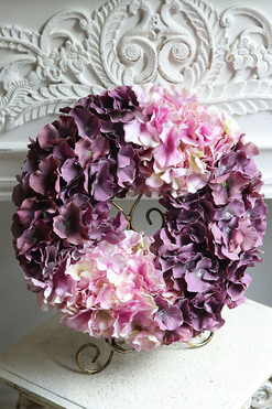 Violetta 4, wianek z fioletowych hortensji, śr.33cm