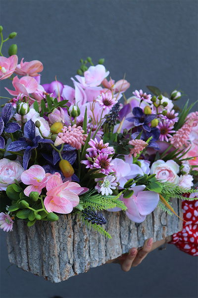 Pinelite, dekoracja nagrobna w skrzynce, wym.45x53x30cm