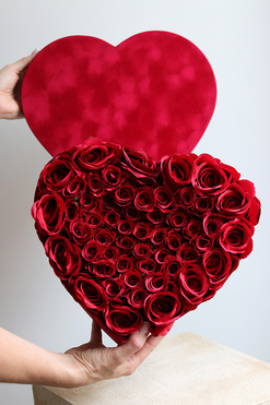 OD RĘKI Zakochana, flowerbox na walentynki serce, wym.15x30x30cm