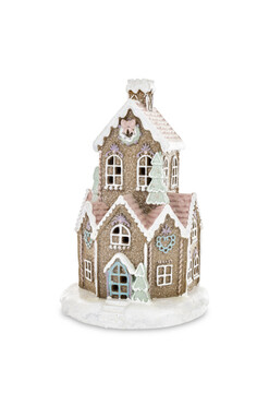 Gingerbread House M, świąteczny domek z piernika LED, wym.32x21x21cm