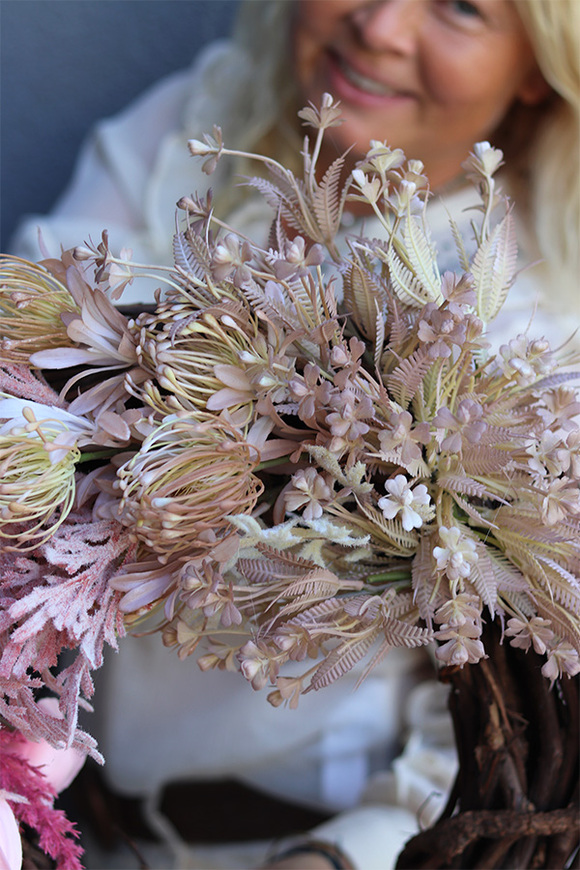 Jesienne Westchnienia, wianek asymetryczny z miechunką