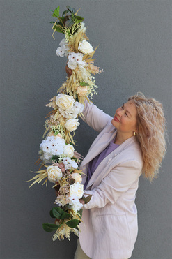 Boho Dekor, girlanda ze sztucznych roślin, dł.135cm