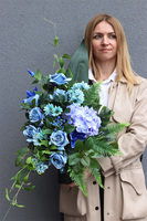 Błękit Nieba, bukiet nagrobny we wkładzie do wazonu