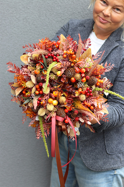 Jesień w Górach, jesienny wianek z żurawiną