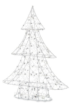 Christmas Tree, figurka świąteczna choinka LED, srebrna, wym.40x33x8cm
