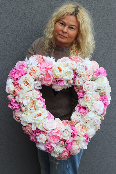 kwiatowa dekoracja serce Róże&Hortensje	