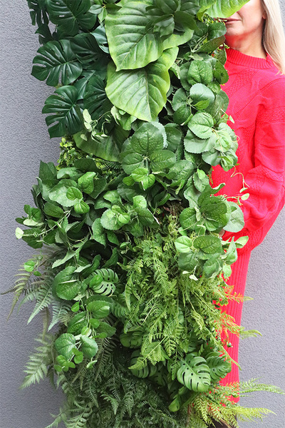 Green Wall, dekoracja jednostronna ze sztucznych roślin