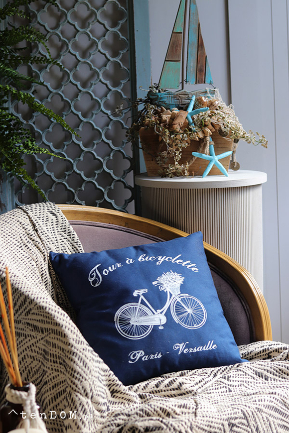 poduszka dekoracyjna granatowa Bicyclette