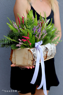 Wrzosy Woodland, kompozycja nagrobna w skrzynce, wys. 35x50cm