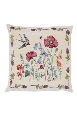 Jaskółki, poszewka gobelinowa dwustronna, 45x45cm