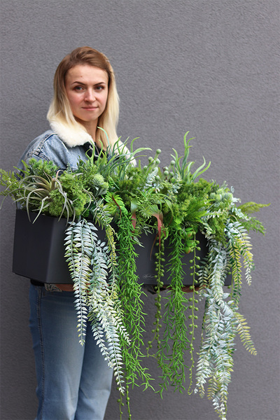 Balconera Zielona Mila, ekskluzywna zielona kompozycja w donicy