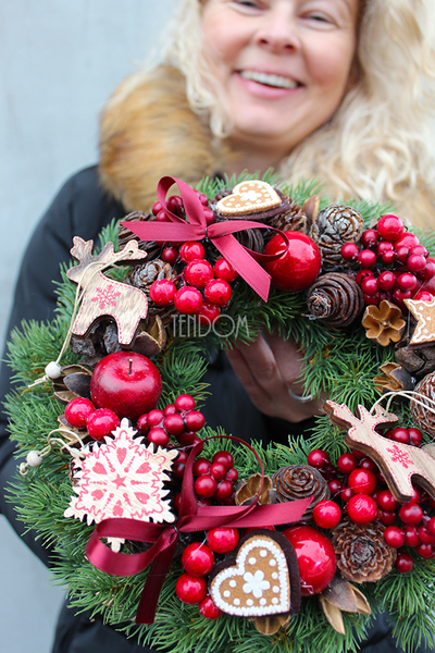 bożonarodzeniowy wianek / stroik Home Sweet Home śr.28 cm