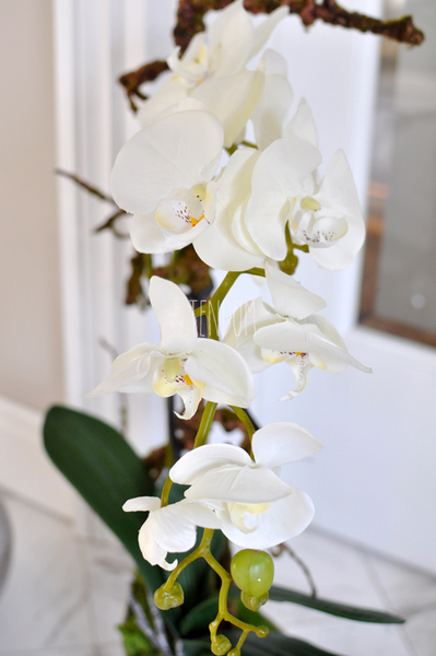 sztuczny storczyk w białej donicy White, wys.72cm