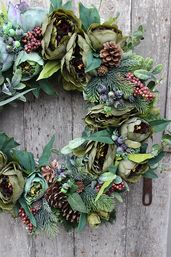 Galicja zjawiskowy zielony wianek na drzwi, śr. 68cm