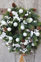 dekoracyjny świąteczny wianek / stroik Zimowa Kolekcja, wym.28cm