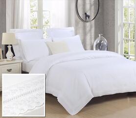 Livia, pościel w kolorze białym, 220x200cm + dwie poszewki 70x80cm