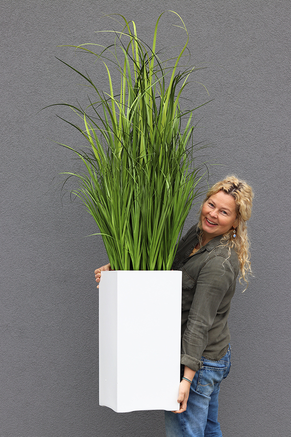 Fiberglass Grande Grass, nowoczesna kompozycja ze sztucznej trawy, wys.165cm