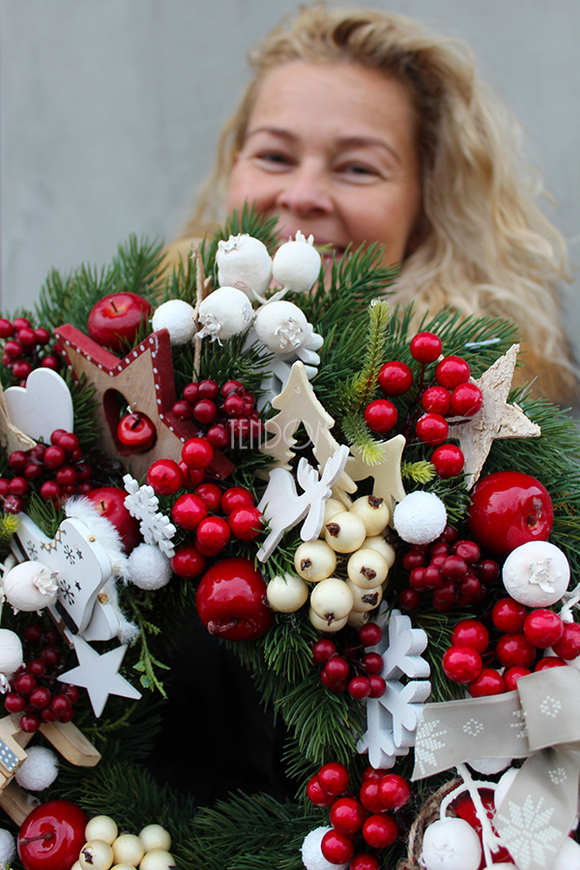 bardzo duży wianek / stroik dekoracyjny Christmas with tenDOM, śr.47cm