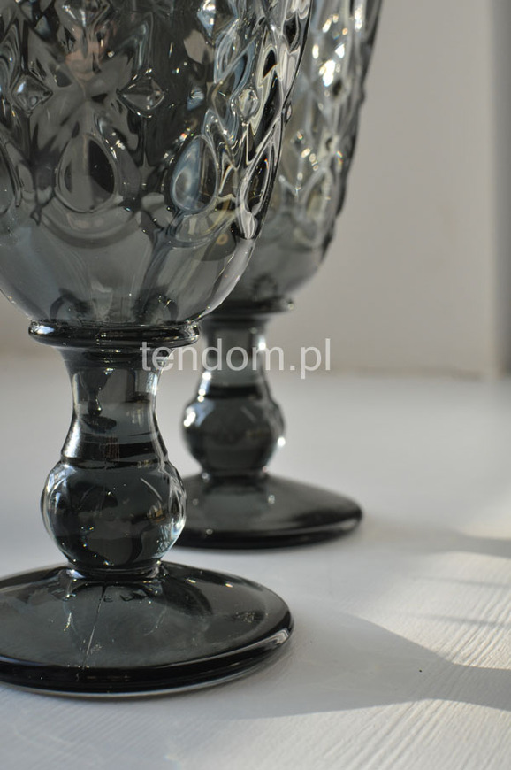 Lyonnais / Charlotte 6 szarych kielichów La Rochere 16cm 