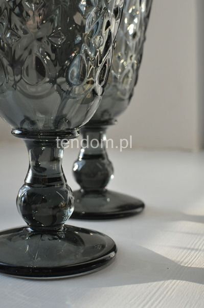 Lyonnais / Charlotte 6 szarych kielichów La Rochere 16cm 