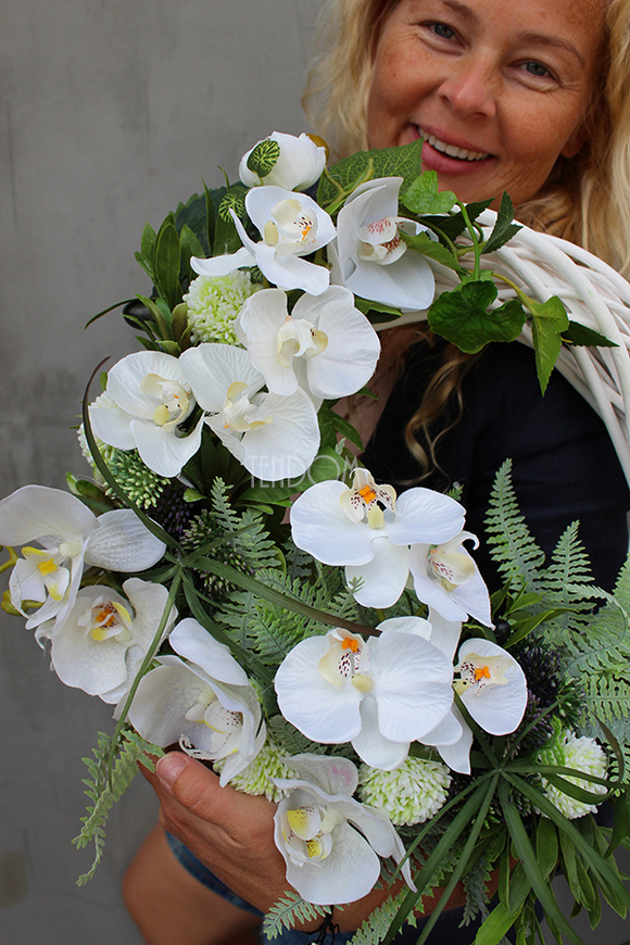 Dzika Orchidea, efektowny wianek na drzwi śr.38cm