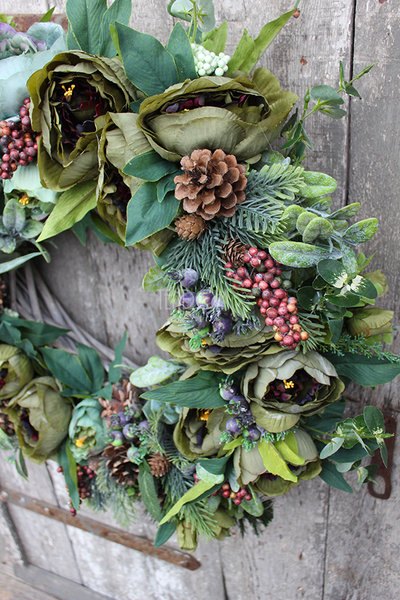 Galicja zjawiskowy zielony wianek na drzwi, śr. 68cm