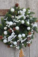 dekoracyjny świąteczny wianek / stroik Zimowa Kolekcja, wym.28cm