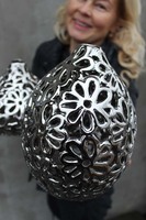 Glamour, ażurowa waza / figurka ceramiczna, wys.16.5x16.5x21cm