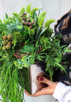 Anya 4, piękna kompozycja Sukulenty, w lustrzanej donicy, wys.30cm