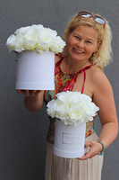 Biała Nadzieja, biały flowerbox, wys.24cm