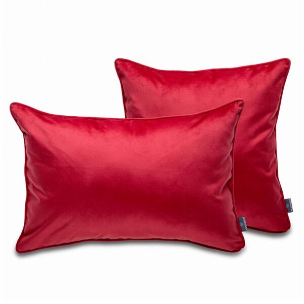 poduszka dekoracyjna welurowa, Velvetia, jarzębinowa czerwień, wym.50x50cm