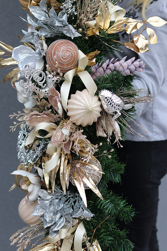 Gwiazdka we Francji, gęsta jednostronna girlanda na Boże Narodzenie, dł. 270cm