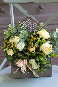 flowerbox, koperta z kwiatami, Green Life, wym.30x20x6.5cm 