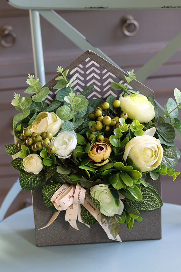 flowerbox, koperta z kwiatami, Green Life, wym.30x20x6.5cm 