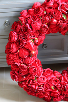 bardzo duży czerwony wieniec, Red Fire, śr.72cm  