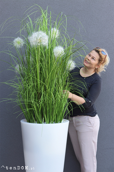 Dandelion Light, trawa w podświetlanej donicy z dmuchawcami, wys. 190cm