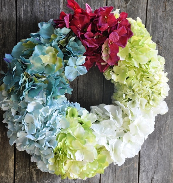 Hortensja Kolory wianek na drzwi, śr.38cm 