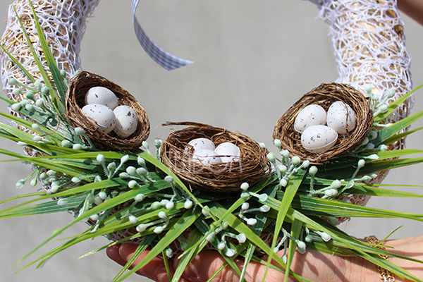 dekoracyjny wianek wielkanocny Koronkowy 6, śr.30cm