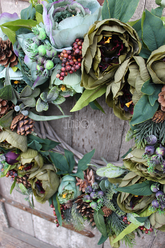 Galicja zjawiskowy zielony wianek na drzwi, śr. 68cm