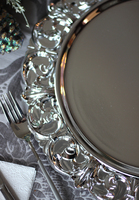 Silver Christmas, dekoracyjna taca / talerz z tworzywa, śr.35cm