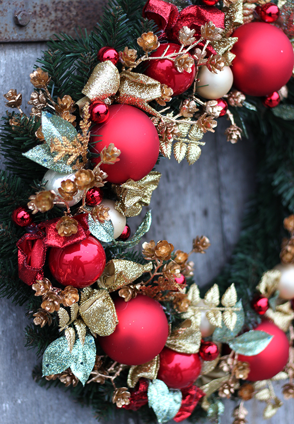 bogaty tradycyjny wianek świąteczny, Montreal, śr.43cm