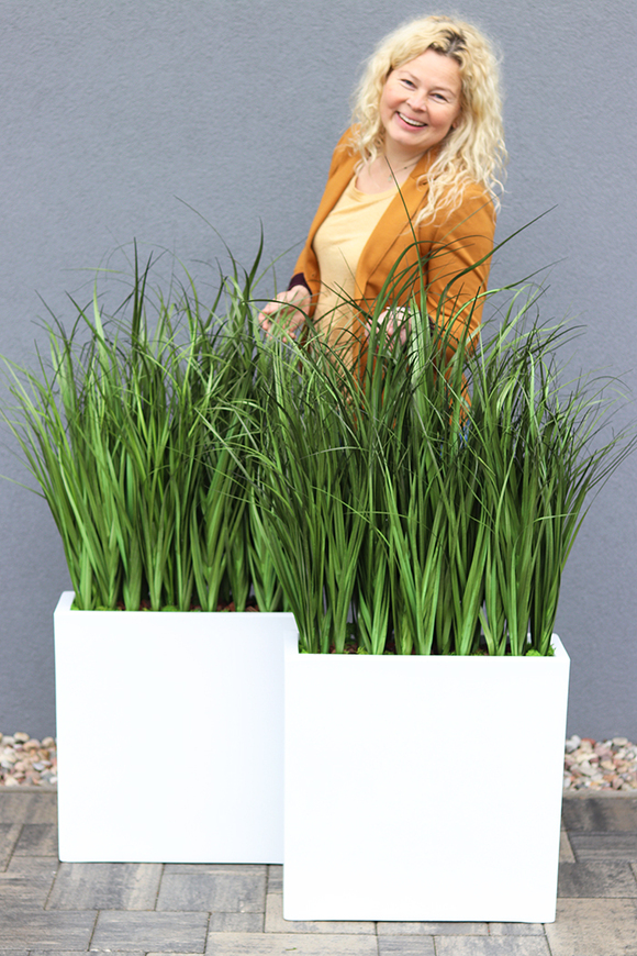 Marco Hilonea, sztuczne trawy w donicy Fiberglass, 1szt. wys.110cm