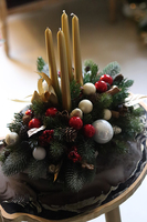 świąteczny stroik adwentowy, Złoty Czas, wys.33cm 