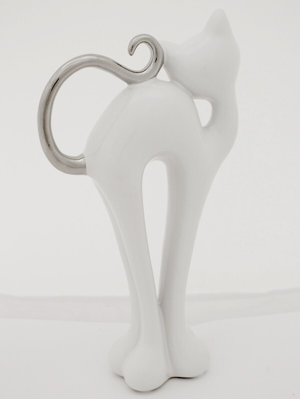 ceramiczna figurka Kot A, wym.27.5x14.5x5.5cm